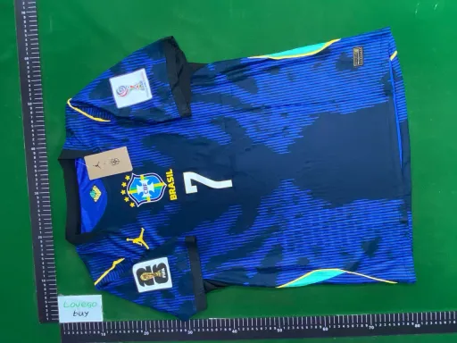 26 brazil away kit + printed #7 star + world cup