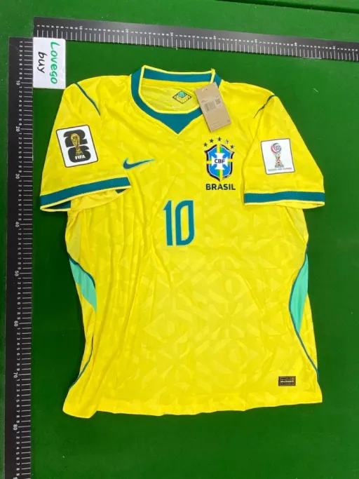 26 brazil home jersey + printed #10 star + world cup