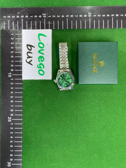 Log imitation mechanical strip engraved silver green