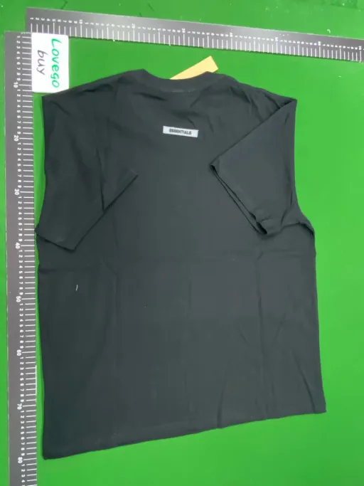 2208 black letter flocked short sleeves