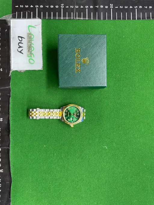 Log solid steel with roman gold and green