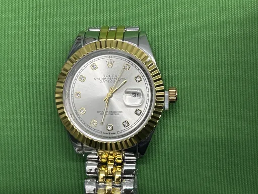 日志实心钢带12钻间金白