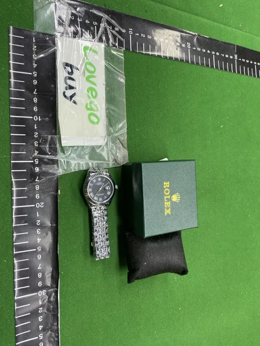 Log solid steel band roman silver black
