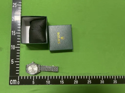 日志实心钢带罗马银白