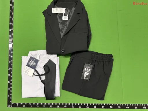 （4件装）黑色西服+白衬衫+西裤+领带