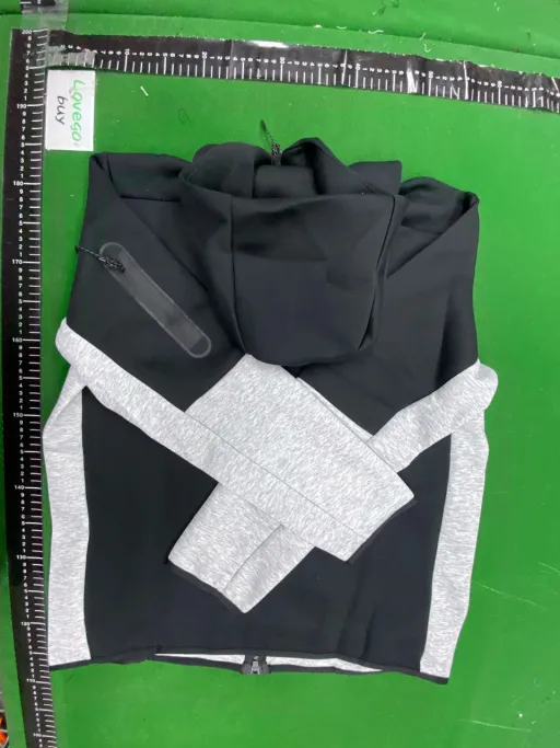 Black and gray half-sleeve top
