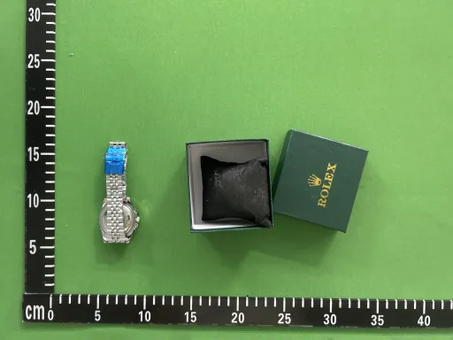 四针水鬼 五珠银色表带黑圈白水鬼