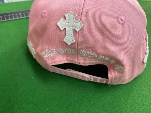Ch+cross leather label pink