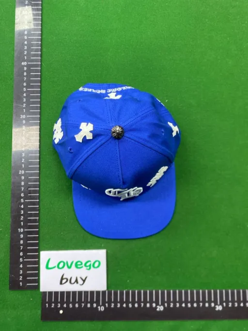 Ch+ cross leather patch blue & white