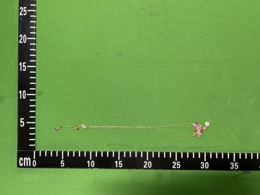 粉色花朵流苏项链