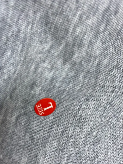 Embroidered grey pants with lettering