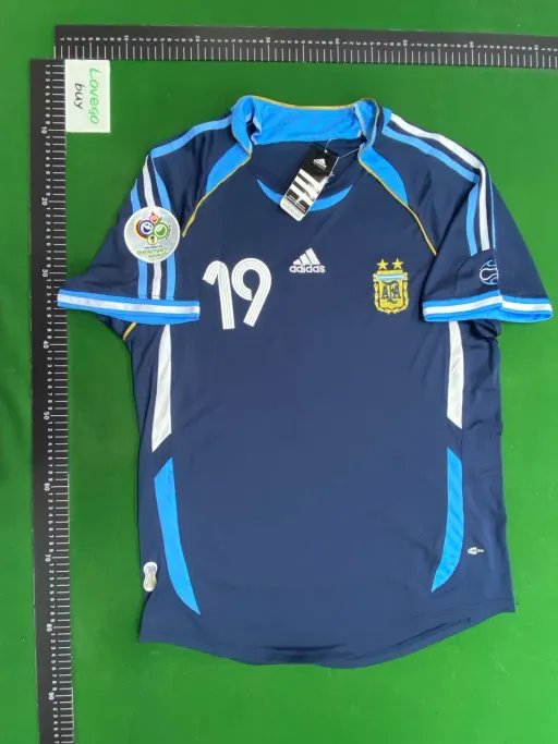 2006 argentina away jersey, number 19 with captain's armband