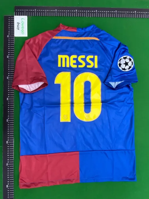 0809 champions league champion barcelona home jersey - #10 messi print + armband