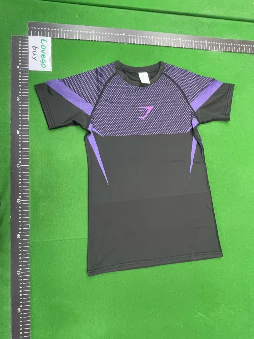 Purple mesh short sleeves-purple logo