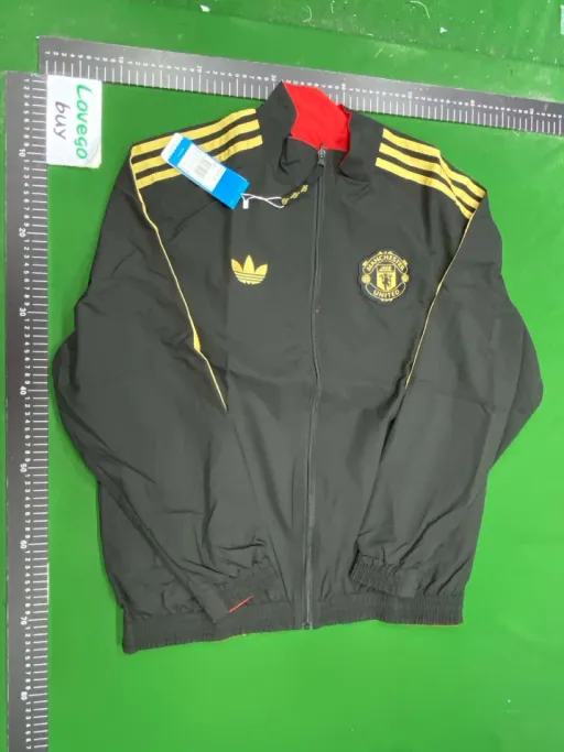 Manchester united red & black gold new year collaboration reversible windbreaker