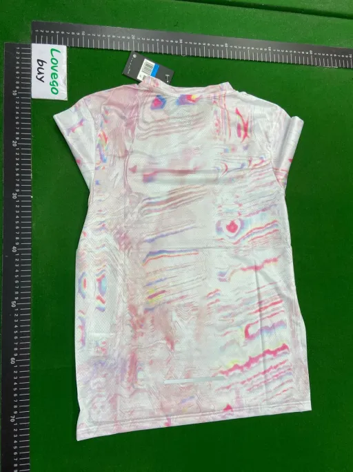Pink and white short sleeves + d975 gray