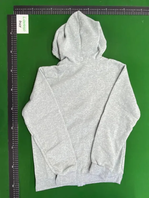 Zipper gray green label