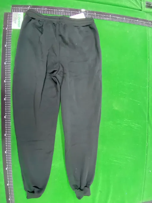 Pants black with red label