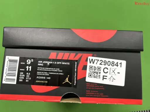 款式:OW联名北卡蓝 AQ0818-148