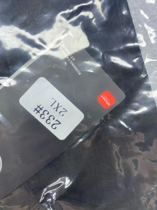 Black double white hook thread sweatpants