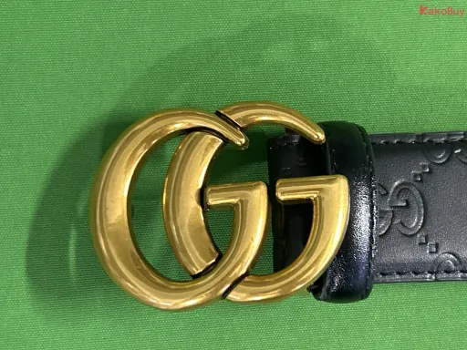 米底黑色压花+GG古金扣