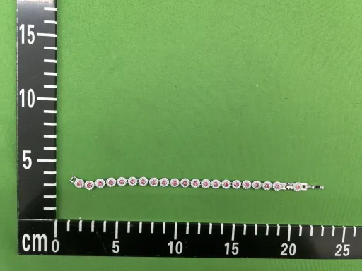 颜色 :白金罗马红钻手链